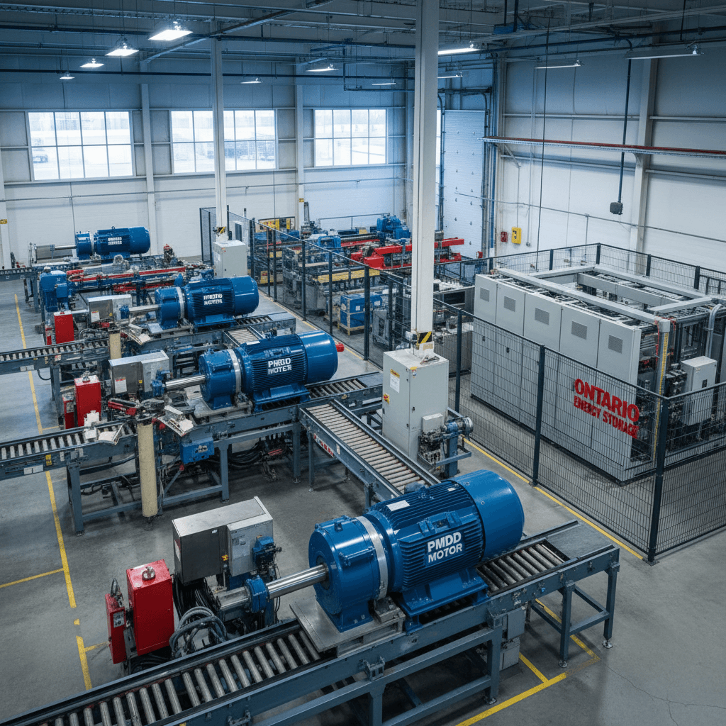 Integrated PMDD drive and Rongchu energy storage system at an Ontario factory