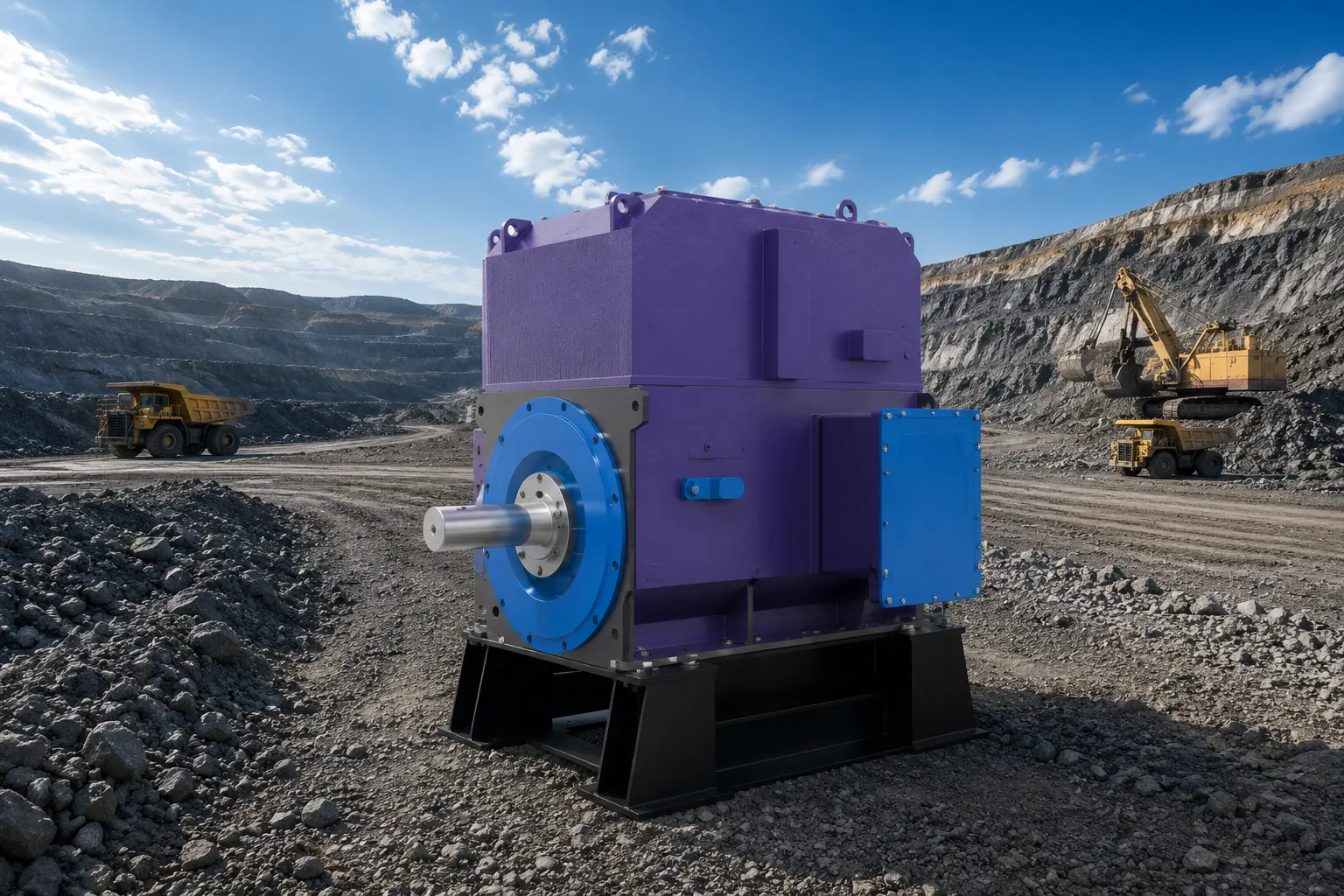 Square-frame low-speed high-torque permanent magnet motor with terminal enclosure