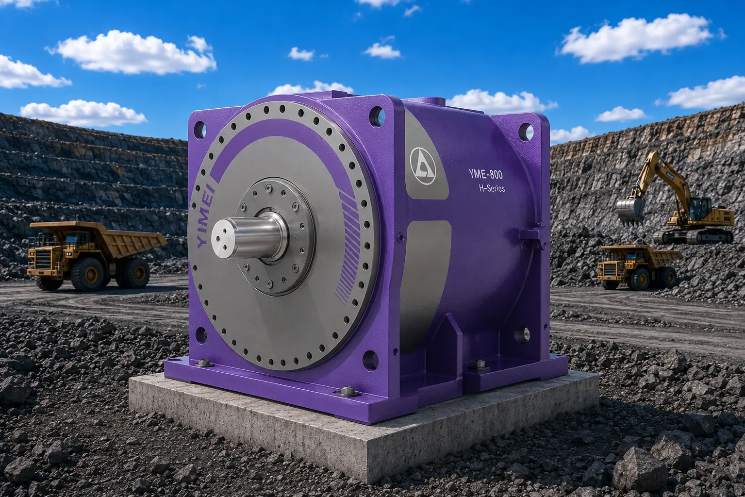 Integrated permanent magnet direct drive unit with flanged output interface