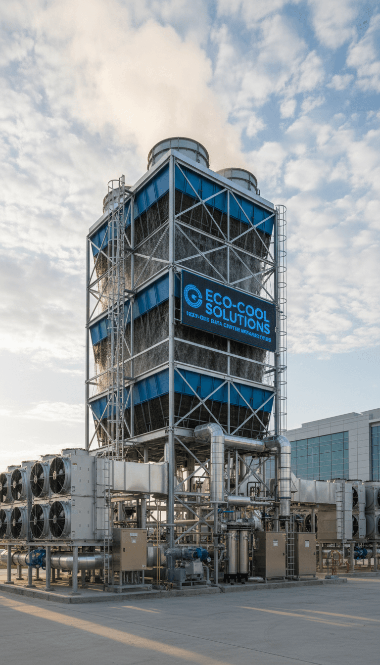 Data center cooling tower with energy efficient direct drive motor