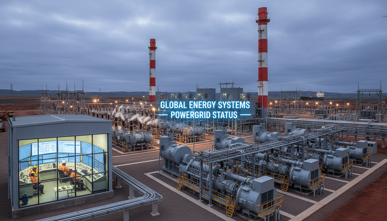 Professional industrial site with PMDD motor systems and energy infrastructure in operation