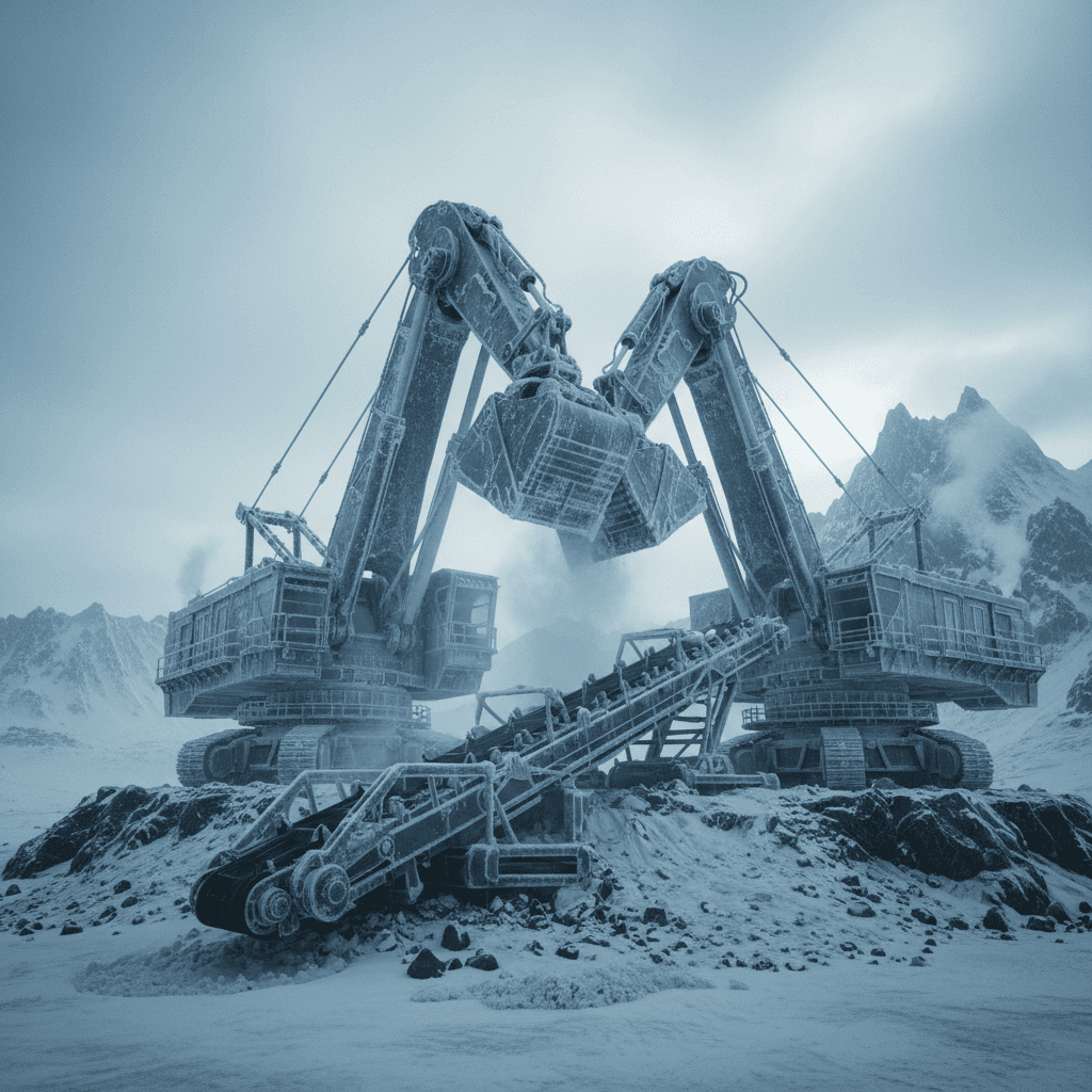 Industrial equipment operating in extreme cold conditions