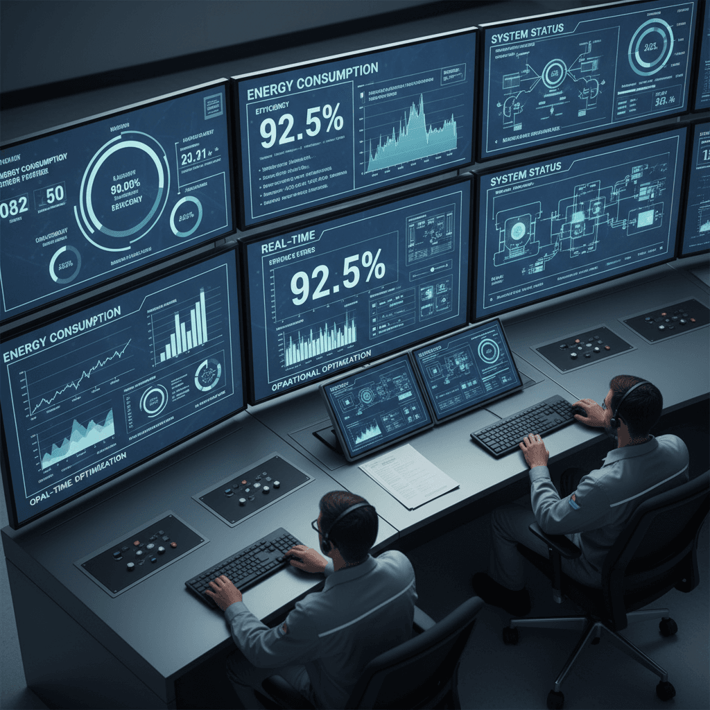 Energy efficiency monitoring dashboard and live performance metrics