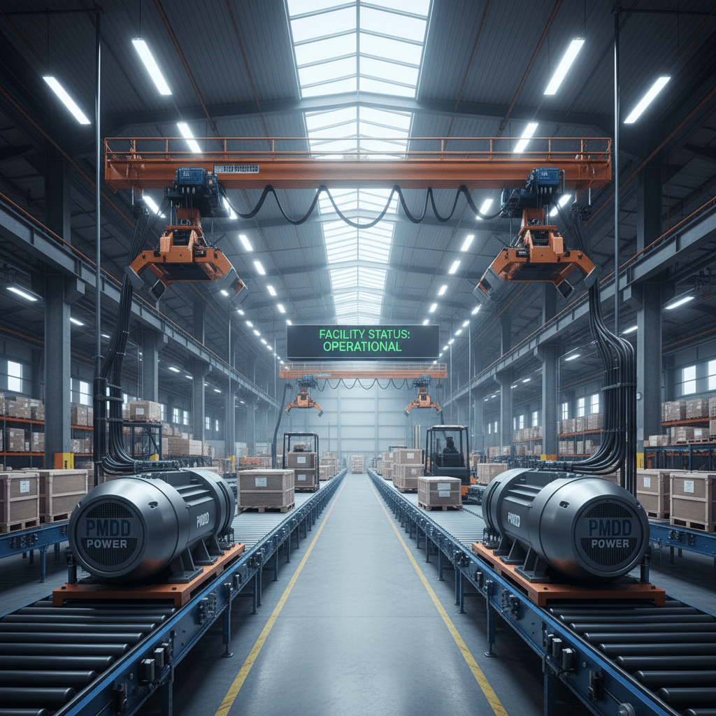 Heavy industrial motor deployment in warehouse