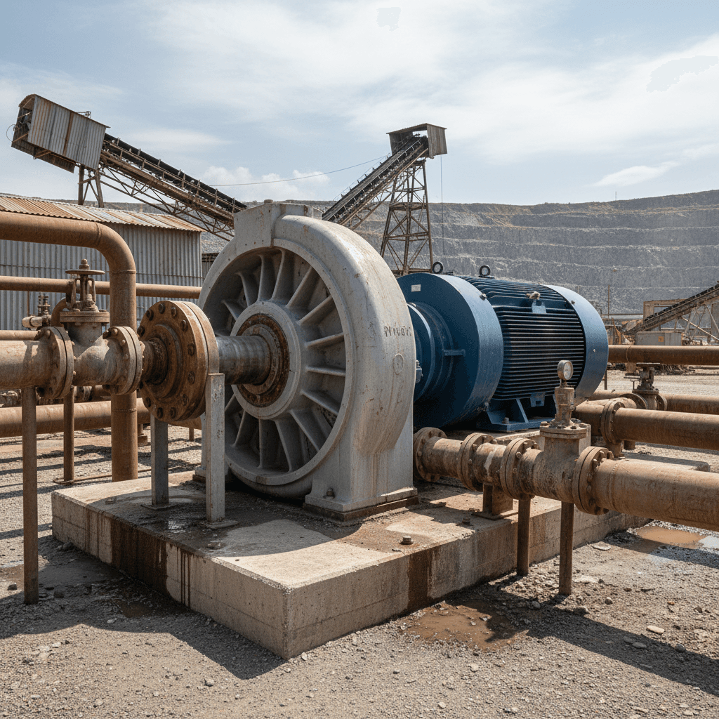 Mining pump station with direct drive motor