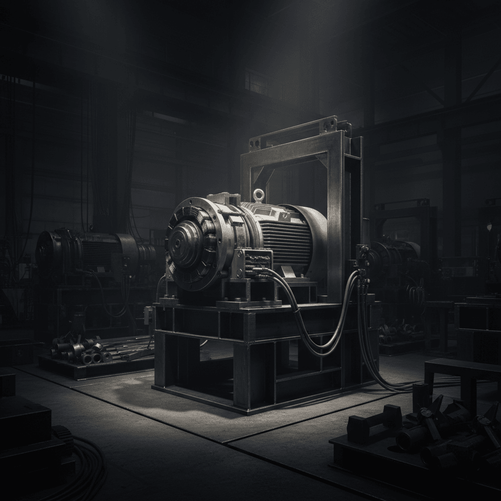 PMDD motor on heavy manufacturing floor equipment