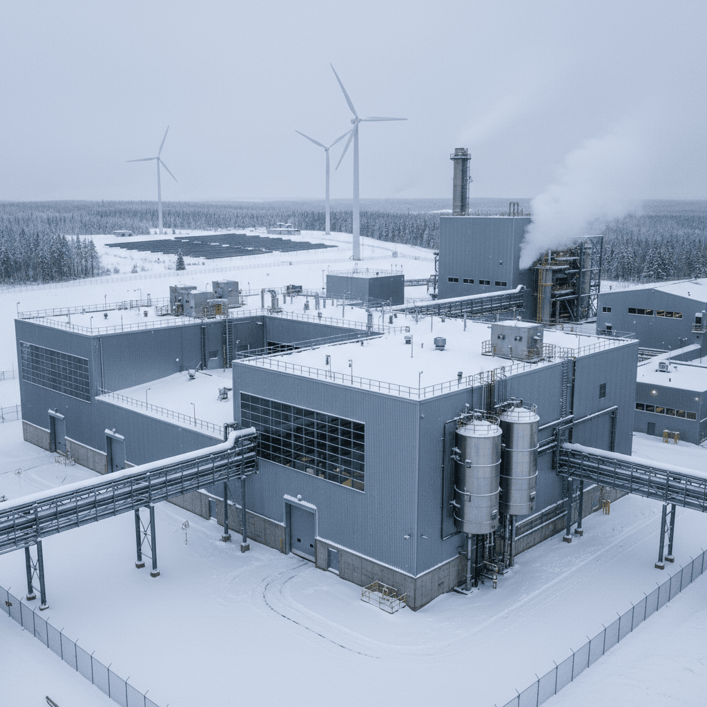Integrated direct drive and energy storage system operating in Canadian winter industrial facility