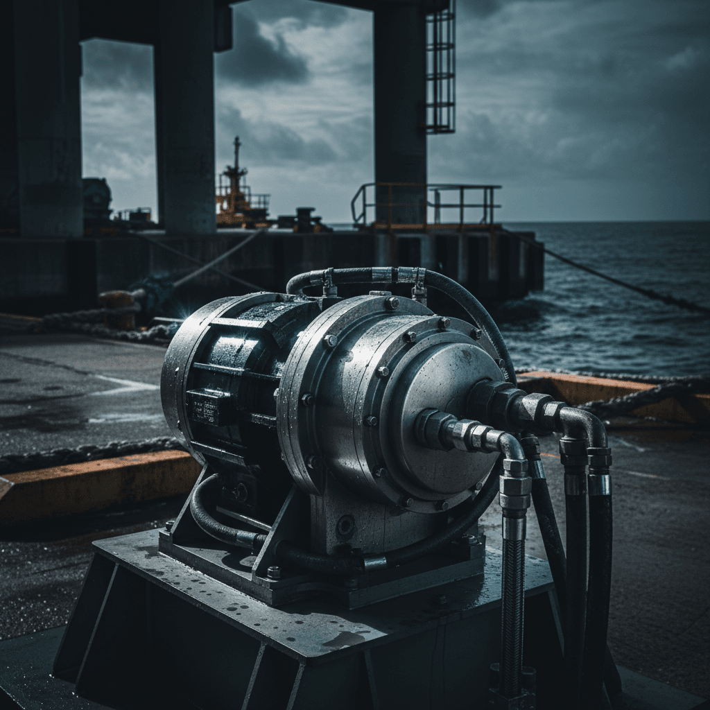 Water-cooled marine propulsion motor on vessel equipment