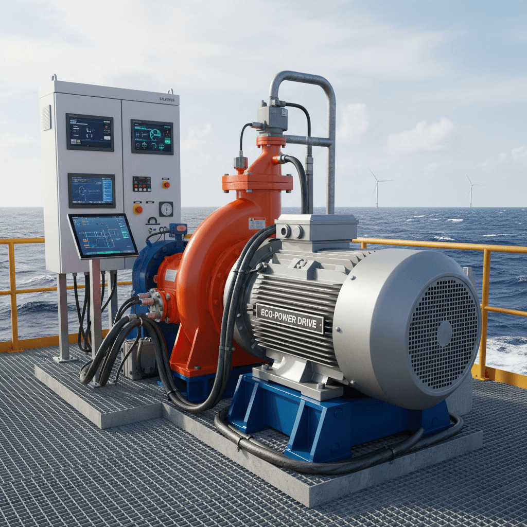 Marine logistics equipment powered by efficient motors
