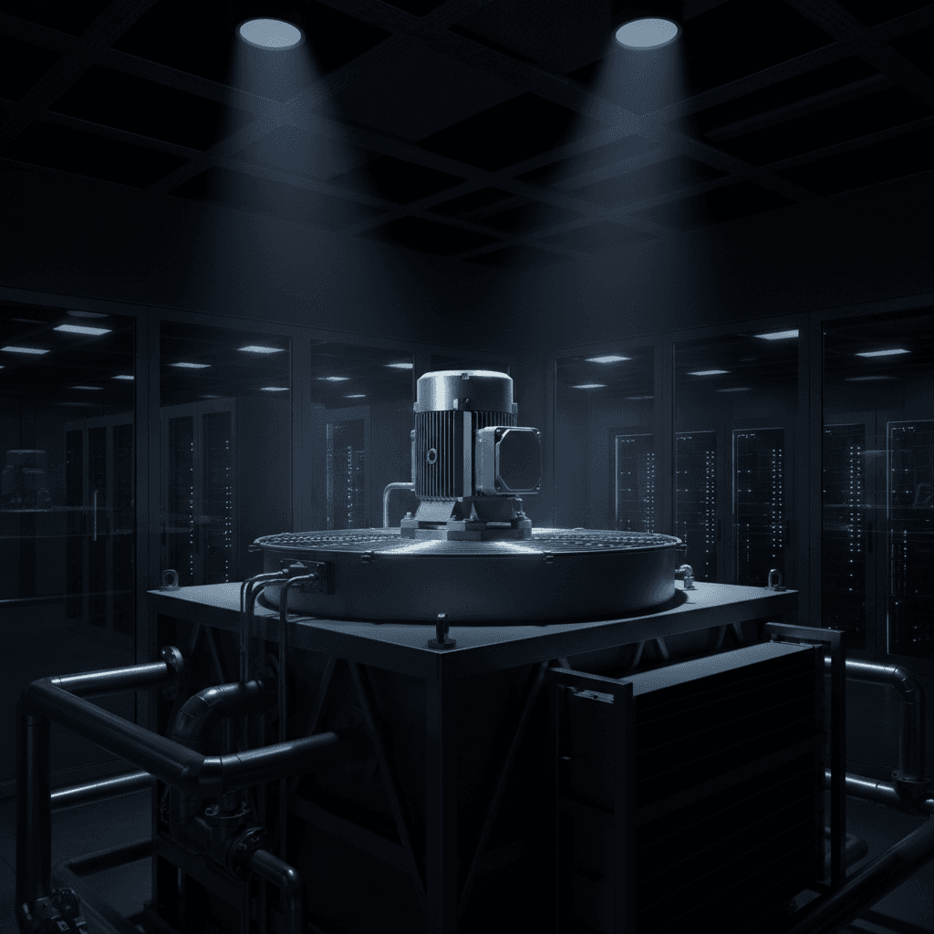 Direct-drive cooling tower motor in data center facility