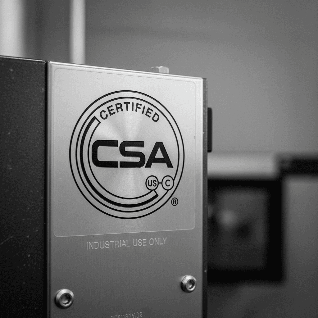 CSA Certification Mark on Industrial Equipment